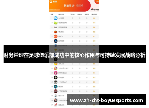 财务管理在足球俱乐部成功中的核心作用与可持续发展战略分析 财务管理在足球俱乐部成功中的核心作用与可持续发展战略分析
